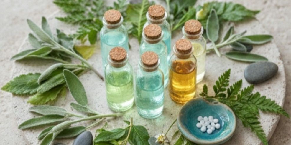 Natürliche Heilmittel für ganzheitliche Diagnostik und Behandlung Ätherische Öle, homöopathische Globuli und Heilpflanzen - Alternativmedizin Frankfurt